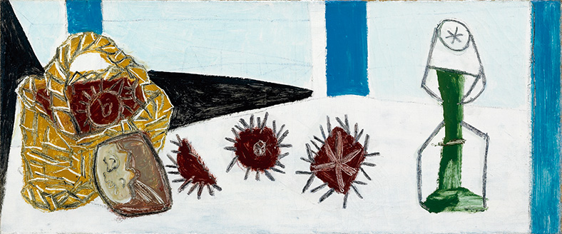 Still Life with Basket, Three Sea Urchins and a Lamp - Pablo Picasso